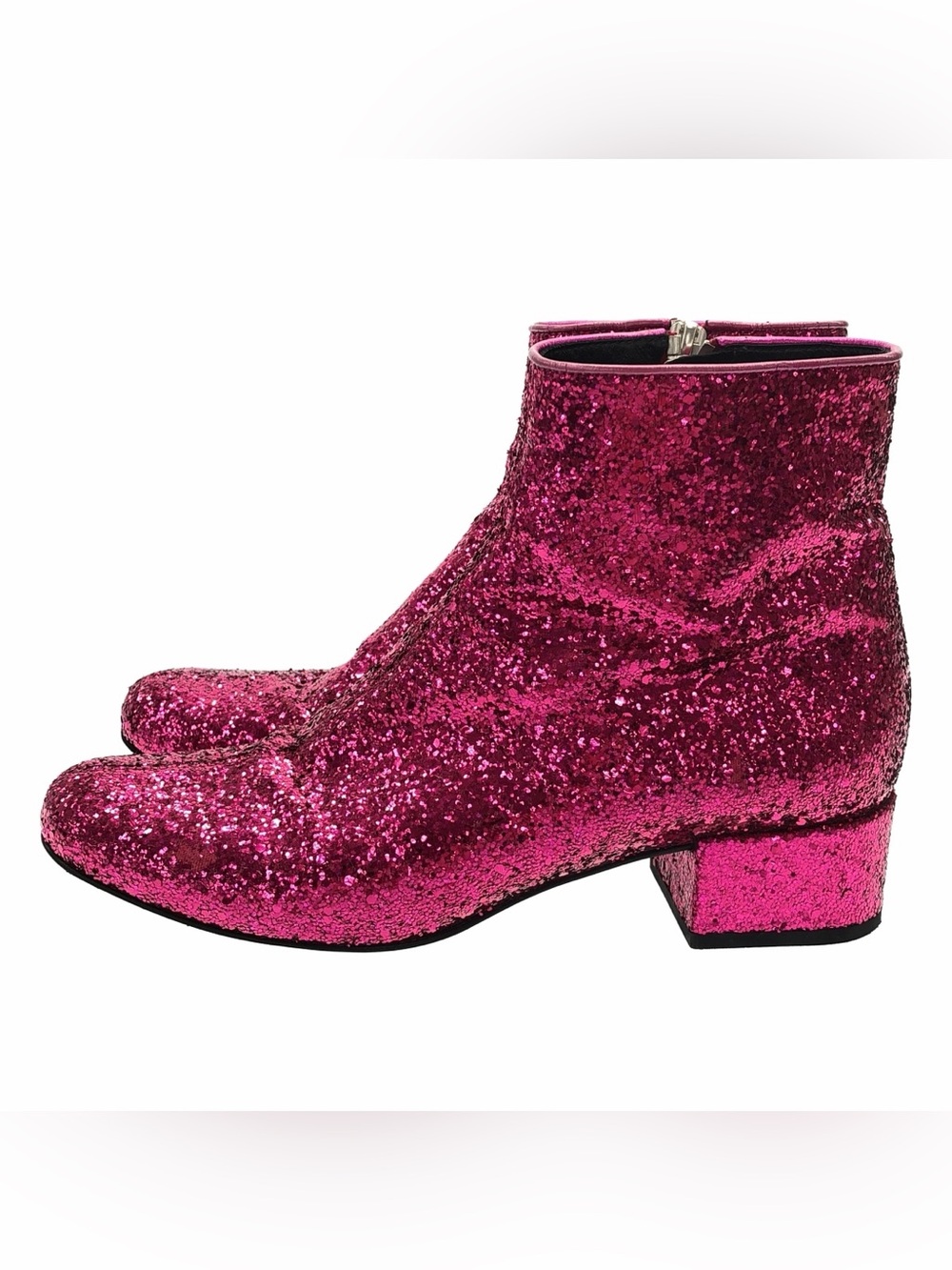 RARE Saint Laurent Pink Metallic Glitter Boots- 36